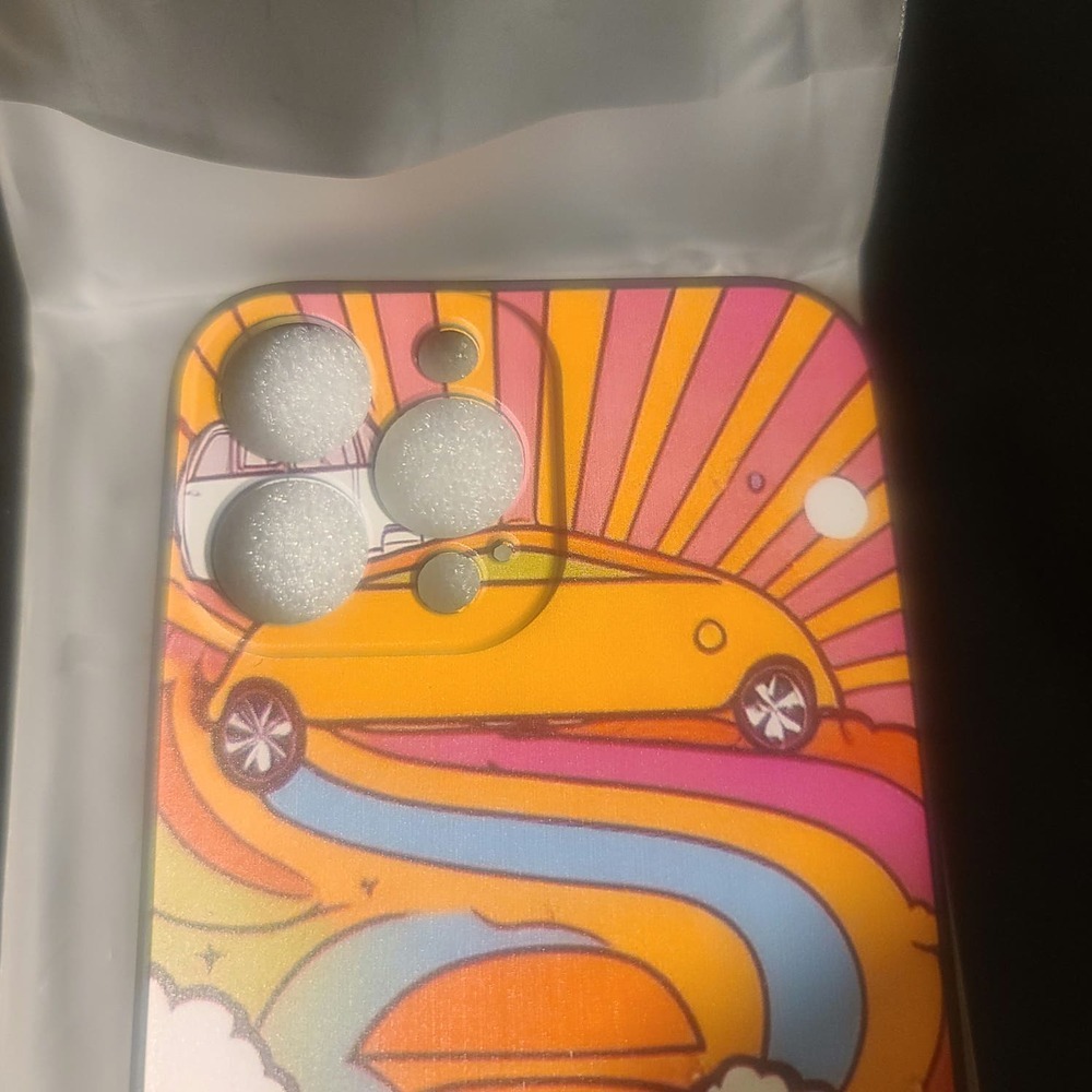 Retro 70s Flowers Rainbow Sunrays Phone Case Compatible with iPhone 13 Pro - Picture 5 of 5